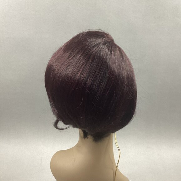 H/H Avanza Short Straight #S1B/112 Black Burgundy 100% Human Hair Blend Full Wig - Picture 4 of 9